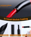 Thick Copper Wire Lugs Kit With 176-Pc 10 Types Ring Terminals And 88-Pc Heavy Duty Battery Cable Ends, 3:1 heat shrink tubing