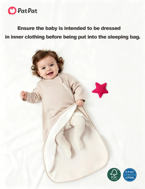 Baby wearing Bamboo Viscose Baby Sleep Sack 0.5 TOG Beige for 0-6 Months Crazy Soft and Breathable with Comfortable Neckline