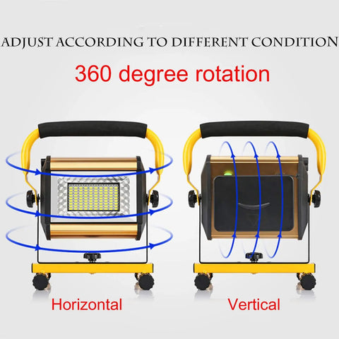 Beast Mode Bright Rechargeable Portable LED Work Light With Stand 8000 Lumen Output 360-degree rotation feature