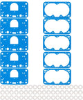 Beefed-Up 8-2000QFT Carburetor Rebuild Gasket Kit For 4150 Series Carburetors, Fuel Bowl Gasket Pack And Metering Block Gaskets, Blue