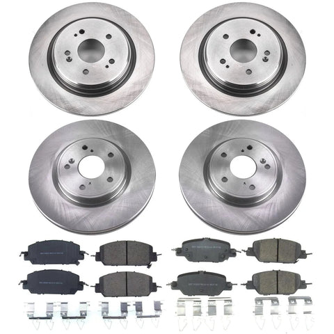 PowerStop front and rear brake kit for Honda CR-V 2017-25: four rotors, eight ceramic brake pads, hardware