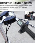 Throttle Grip For Electric Bikes And Scooters With LED Battery Voltage Display 24V To 72V Readout Key Knock Security