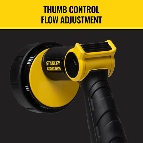 7 Pattern Thumb Control Nozzle With Non Slip Grip Cast Metal Construction On The Fly Flow Adjustment black and yellow design