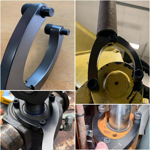 8.3 Inch Heavy Duty Spanner Wrench With Handle For Removing Hydraulic Cylinder Glands Under Five Inches Adjustable Gland Nut Wrench installed on various machinery components