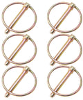 Heavy Duty Linch Pins With Ring Set Six Pack Quarter Inch By One And Three Quarter Inch Galvanized Carbon Steel Rust Resistant