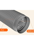 Flexible Insulated Duct Pipe For Dryer Vents And Exhaust Fans 6 Inch 7 Inch 8 Inch 10 Foot Long With Triple Layer Aluminum Foil PVC