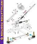 Tie Rod End Replacement Kit For EZGO TXT Golf Cart 2001 Up Electric And Gas, 2-Piece Ball Joint Set for steering link