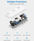 Travel Voltage Converter 220V To 110V With 4 USB Ports, internal view showing safety features and multiple protection systems.