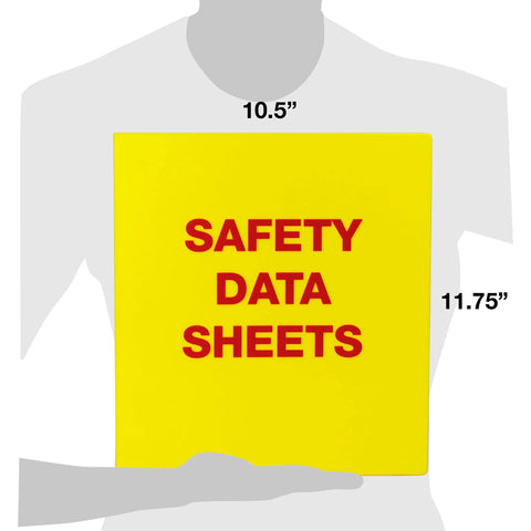 Safety Data Sheets Binder With 1 Inch Ring Capacity And 3 Poly Rings Durable Polypropylene SDS Binder held against torso