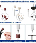 WORKPRO 476PCS Rotary Tool Accessories Kit with grinding wheels, sanding drums, polishing wheels, and drill bits
