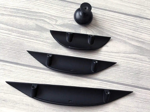 Matte Black Cup Drawer Pull Cabinet Door Handle For Dresser And Vanity Modern Kitchen Hardware 3.75 Inch Center To Center 6.7 Inch Long