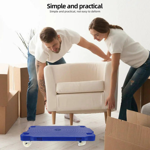 Heavy Duty Push Cart Dolly Handling Eighty Kilograms With Smooth Rolling Four Wheel Swivel And Portable Blue Nylon Platform Truck Built Tough To Make Heavy Lifting A Breeze At Home
