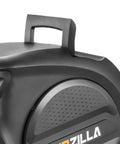 Close-up of Retractable Three Eighths Inch 50 Ft Flex Hybrid Air Hose Reel With Quick Connect 6 Ft Lead In Mounted 180 Degree Swivel