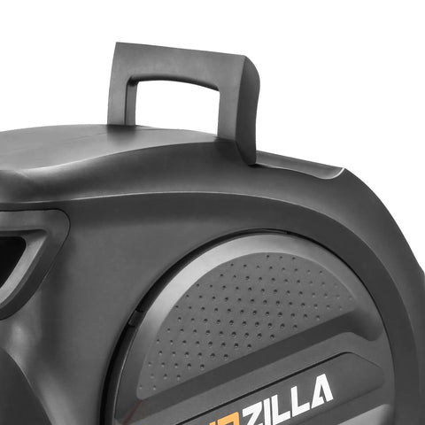 Close-up of Retractable Three Eighths Inch 50 Ft Flex Hybrid Air Hose Reel With Quick Connect 6 Ft Lead In Mounted 180 Degree Swivel