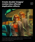 82mm Unilateral Blur Ghost Motion Filter for Camera Lens creating double image effect on woman in street scene with K9 glass.