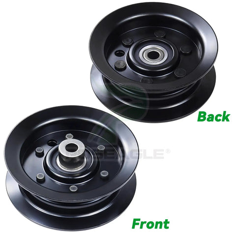 Flat Idler Pulley Replacement For Toro Timecutter SS5000 Deck 50 Inch And 42 Inch Models 132-9420 front and back view
