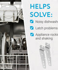 Inside dishwasher view with focus on Undercounter Dishwasher Bracket Replacement Kit details and benefits.