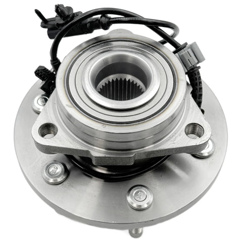 Front view of Front Wheel Hub And Bearing Assembly For 2007 2014 GM Full Size SUVs And Trucks 4WD Bolt On Direct Fit Including Escalade Suburban