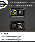 Interior Door Handle Set For Jeep Wrangler YJ TJ 1987-2006 Twin Pack Inside Front Left Driver And Right Passenger Sides Replacement OEM Fit Durable And Easy Install