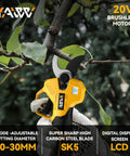 Brushless Cordless Electric Pruning Shears With LCD Display And SK5 Blades For Gardening Tree Pruning in action