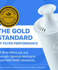 High Density Water Filter For Pitchers And Dispensers Traps 2x Contaminants, BPA Free, certified filter with gold standard badge