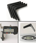 4 Pack Iron Wall Shelf Brackets 4 x 4 Inch Heavy Duty Shelf Support And Joint Angle Brackets Matte Black with weight and size measurements