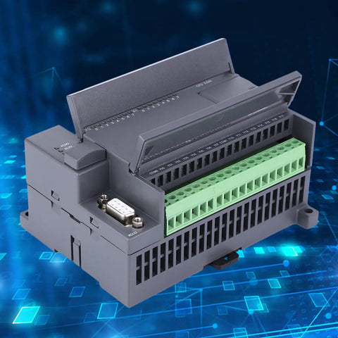 Industrial Grade 32 Bit PLC Controller Board With Anti Interference 16 Relay Outputs High Speed MCU in a tech background