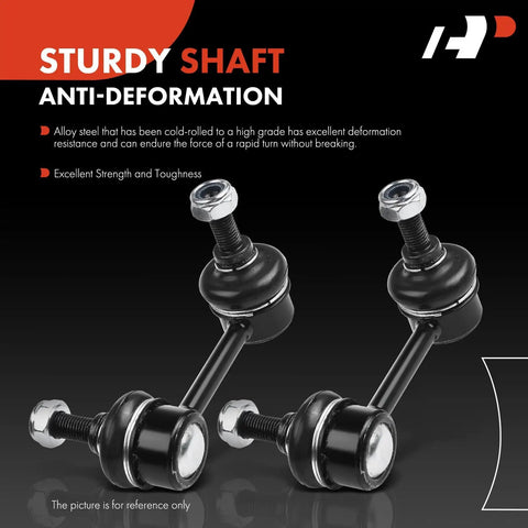 Two Pack Rear Sway Bar Links For Honda CR V 2007 2017 Stabilizer End Links Replacement Kit To Tighten Handling And Enhance Ride Quality Durable Zinc Plated Steel And Easy Bolt On Install showing sturdy shaft and anti-deformation features