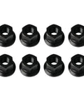 Road Ready Swivel Flange Trailer Lug Nuts 5/8 Inch 18 Thread Grade 8 Black Oxide Finish 8 pack for heavy duty use.