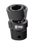 Close-up of 17mm socket from 1/2 Inch Drive Universal Impact Socket Set, 13-Piece Metric, 12mm to 24mm, Cr-Mo Alloy Steel With Radius Corner Design