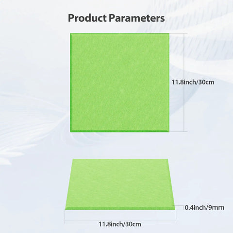 12 Pack Square Acoustic Foam Panels Self Adhesive Sound Dampening Wall Tiles For Home Studio Or Apartment Easy Peel Stick And Dead Quiet Setup High Performance dimensions shown