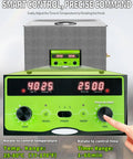 Control panel of Heavy Duty 30L Ultrasonic Cleaner 600W with temperature, timer settings, and knob adjustments for precise cleaning.