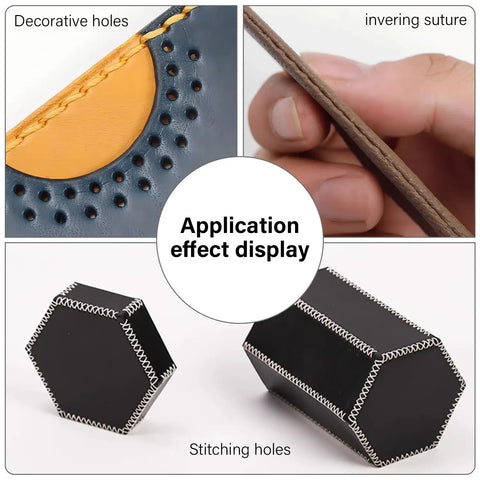 Application effect display of 2nd Generation Leather Hole Punch Kit With Removable Circle Punch For Lacing And Stitching