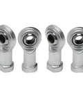 Complete Set Of 4 Rock Solid M8 X 1.25mm Rod End Bearings Featuring Left And Right Hand Thread Steel Heim Joints for steering upgrades.