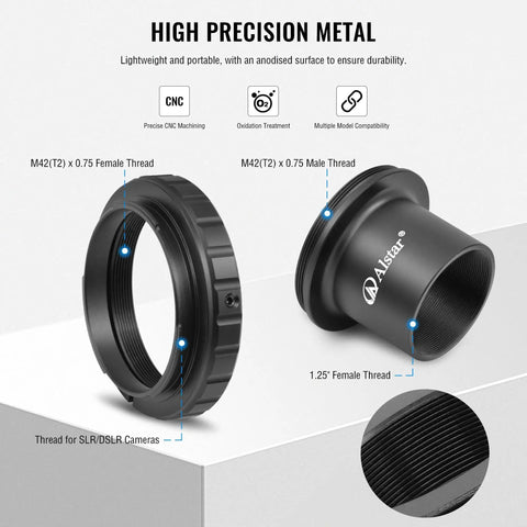 T Mount Telescope Camera Adapter For Nikon SLR And DSLR Bodies 1 25 Inch Connection With T2 Ring Compact Astrophoto Kit