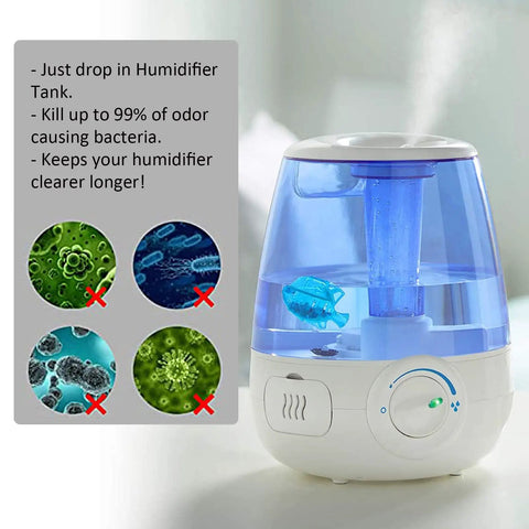 10 Pack Universal Humidifier Tank Cleaner Set For Warm And Cool Mist Humidifiers And Fish Tanks No Fuss Cleanup Works With Drop Droplet Adorable Tank Models Blue Cleaning Pods 1.75 By 2.55 Inches