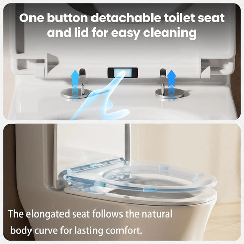 Sleek One Piece Modern Toilet With Ada Comfort Height Dual Flush Low Flow System Fully Skirted Round Shape Soft Close Lid No Hassle Bolt Kit Rock Solid Build That Drops A Top Shelf Upgrade Right Into Your Next Reno Project