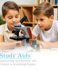 Two students using Metal Body Compound Microscope For Students With Dual LED Illumination 40X To 2000X Magnification