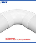 PVC S And D 90 Degree Long Turn Elbow 4 Inch Hub To Hub Solvent Weld Connection For 4 Inch Sewer And Drain Pipe white close-up