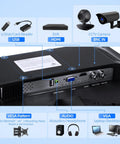 Ports and connectivity options on 18.5 Inch CCTV Security Monitor With 4K Input Support, 1366x768 HD LED Display, Ultra Thin Frame, HDMI VGA BNC USB Ports, Crisp Surveillance Screen For DVRs, Home Or Office Use