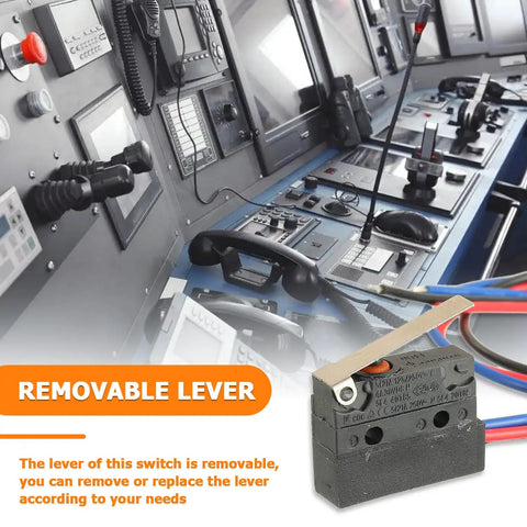 2 Pack Micro Limit Switch with Removable Lever SPDT 1 NO 1 NC 6A 12V DC Or 5A 250V AC pre-wired for DIY control panels