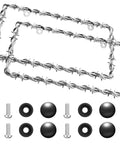Edgy Barbed Wire Design License Plate Frame With Screws, Silver Chain Link Style Plate Frame, Tough Plastic Set for Cars and Trucks