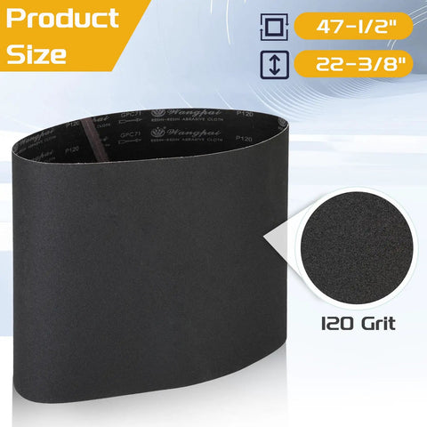 Replacement Drum Sander Conveyor Belt 120 Grit For 22-3/8 Inch By 47-1/2 Inch Older Jet And Performax Models