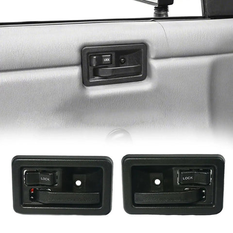 Upgrade Your Ride With This Left Or Right Car Interior Door Handle Knob That Fits Perfectly To Fix Damaged Dents And Scratches Without Cutting Wires So You Can Freshen Up Your Inner Grab Handle And Avoid Big Repair Bills Today. black ABS interior door handle knob with lock switch, left/right fit