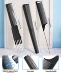 50 Pack Heavy Duty Metal Pin Curl Clips With Three Essential Loc Combs For Strong Braid Support Flex And Twist Mastery That Slays On Every Crown - three black combs with measurements