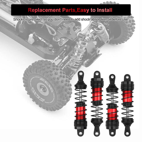 WLtoys 4 Pack RC Oiled Shocks Absorber Set For 1/12 1/14 1/16 Off Road Buggy Cars Fits 144001 124019 124018 MJX SCY
