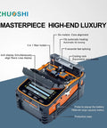 Six Motor Fiber Fusion Splicer With Core Alignment Visual Fault Locator And Optical Power Meter displayed with open protective case