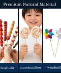50 Pack Straight Up Real Deal Wooden Dowel Rods 1/4 X 12 Inches Natural Hardwood Craft Sticks For Baking And Weekend Diy Kid Safe Non Toxic Smooth Finish Wood Shafts displayed with treats.