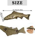 Vintage Trout Fish Cabinet Knob Set 4 Pack Old School Aged Bronze Zinc Alloy Drawer Pulls For Cabinets Dressers Cupboards
