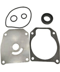All In One Water Pump Impeller Rebuild Kit With Housing And Cup For Johnson Evinrude 60HP 65HP 70HP 75HP 3 Cylinder Outboard Motors Sierra 18 3389 Compatible showing wear plate and gaskets.